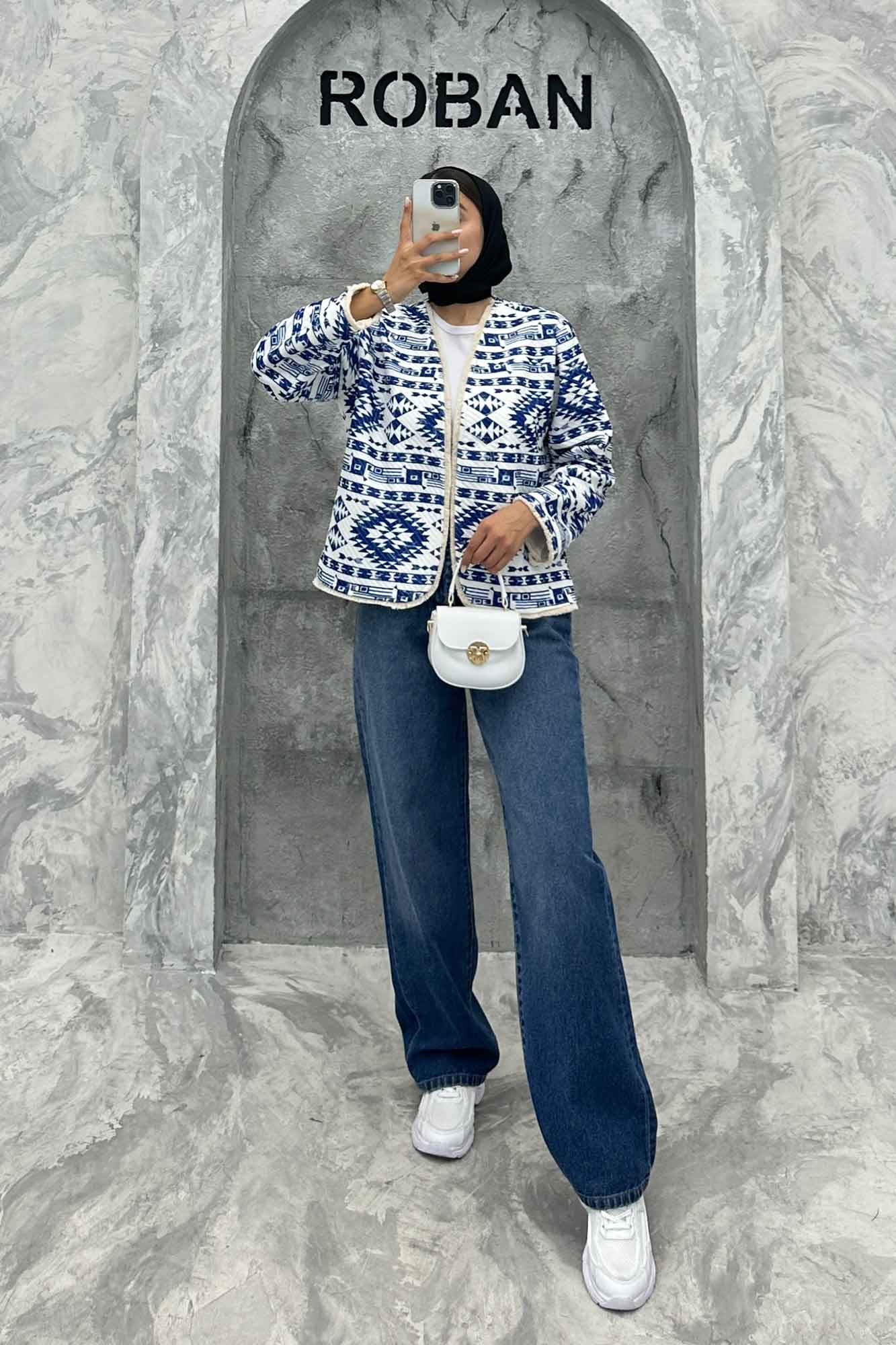 کت کوتاه فیتیله چاپی پایین ریش