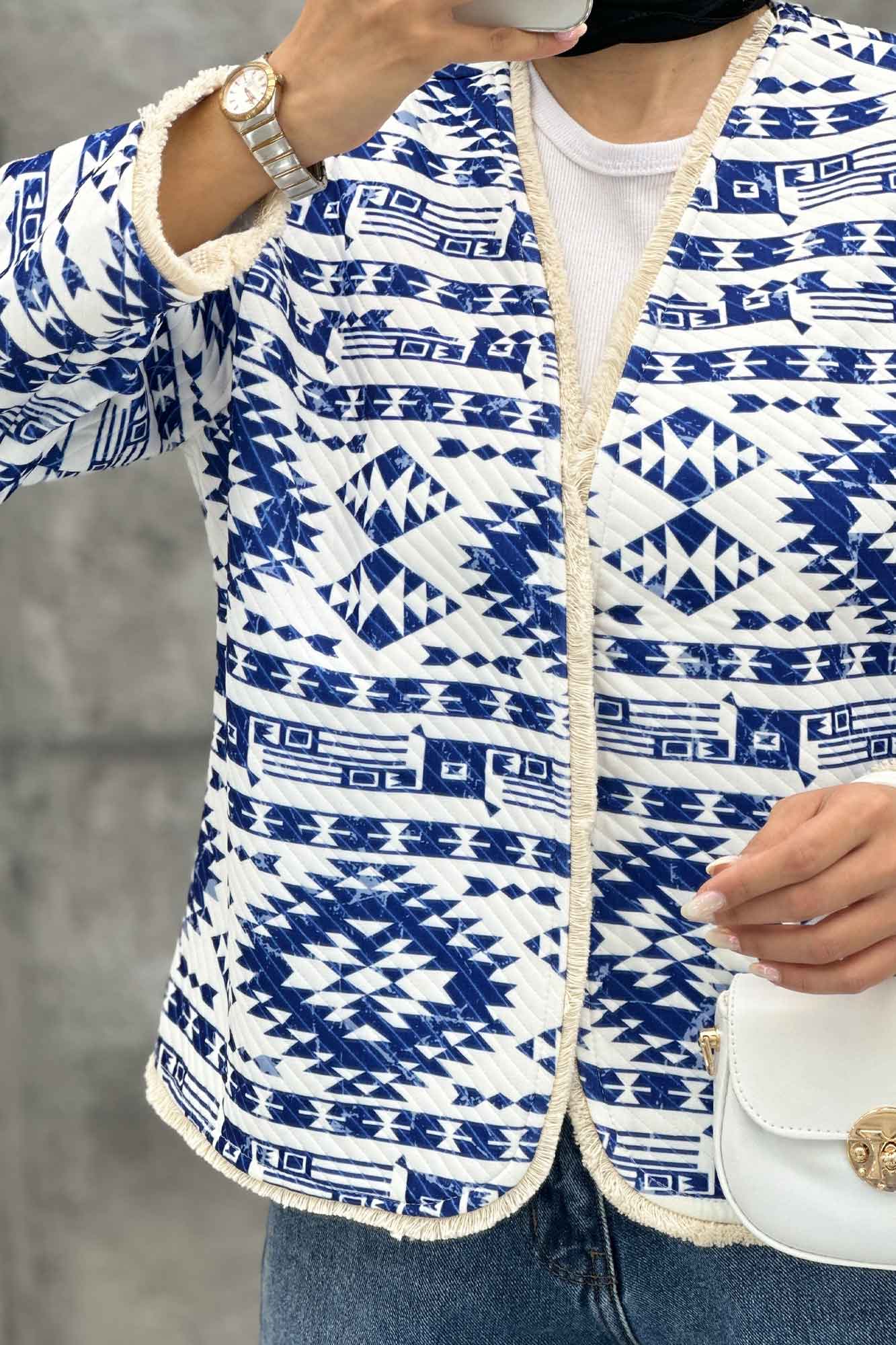 کت کوتاه فیتیله چاپی پایین ریش