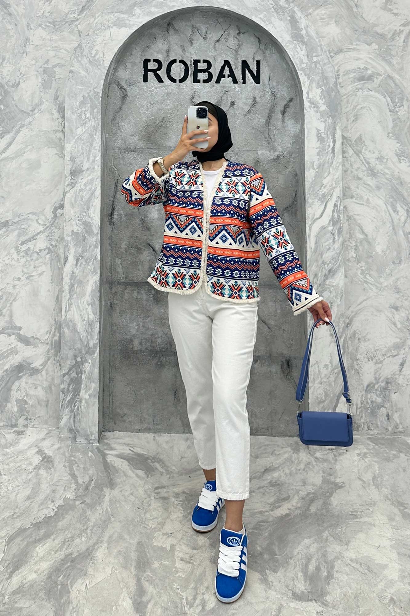 کت کوتاه فیتیله چاپی پایین ریش