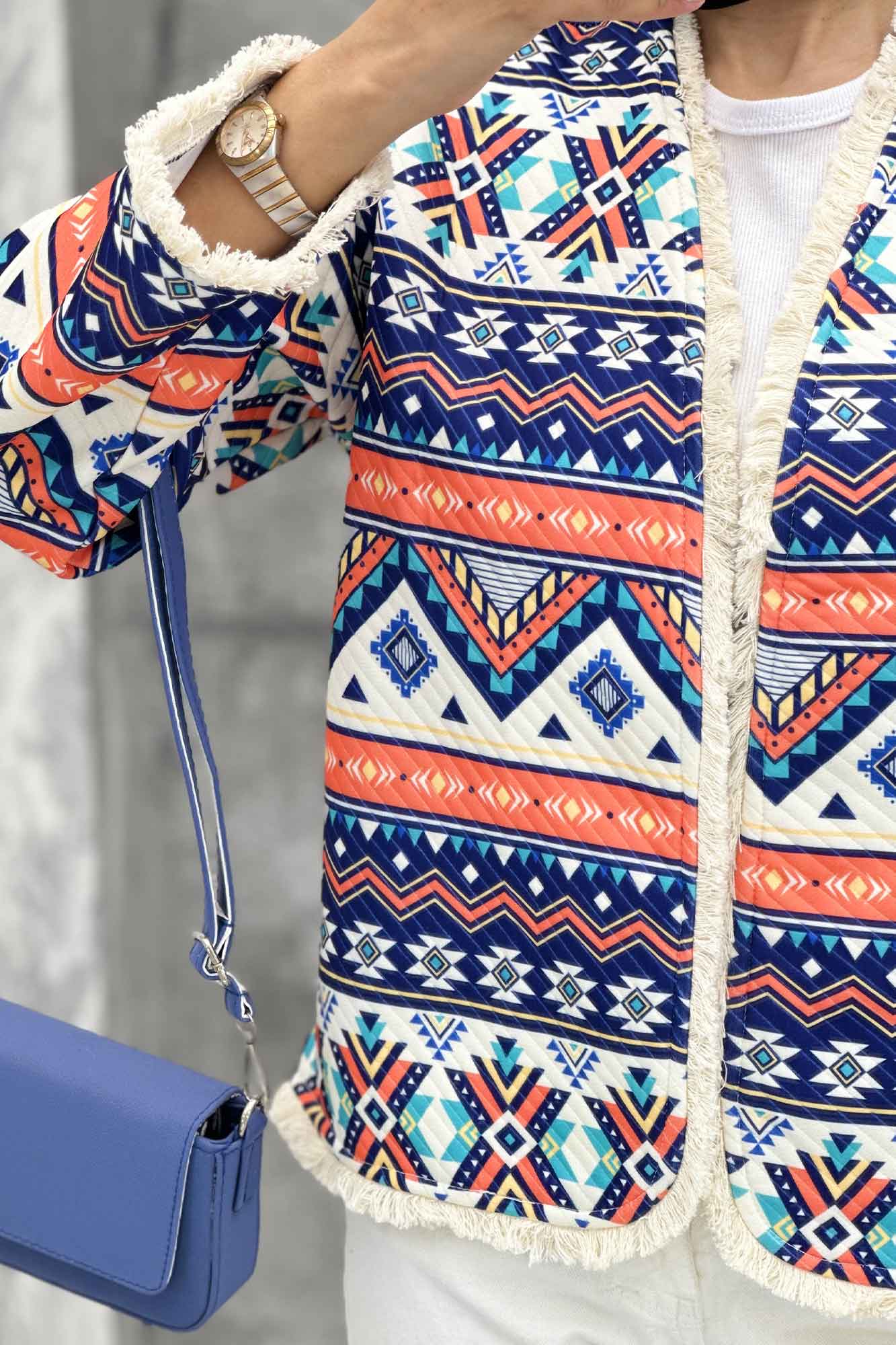 کت کوتاه فیتیله چاپی پایین ریش