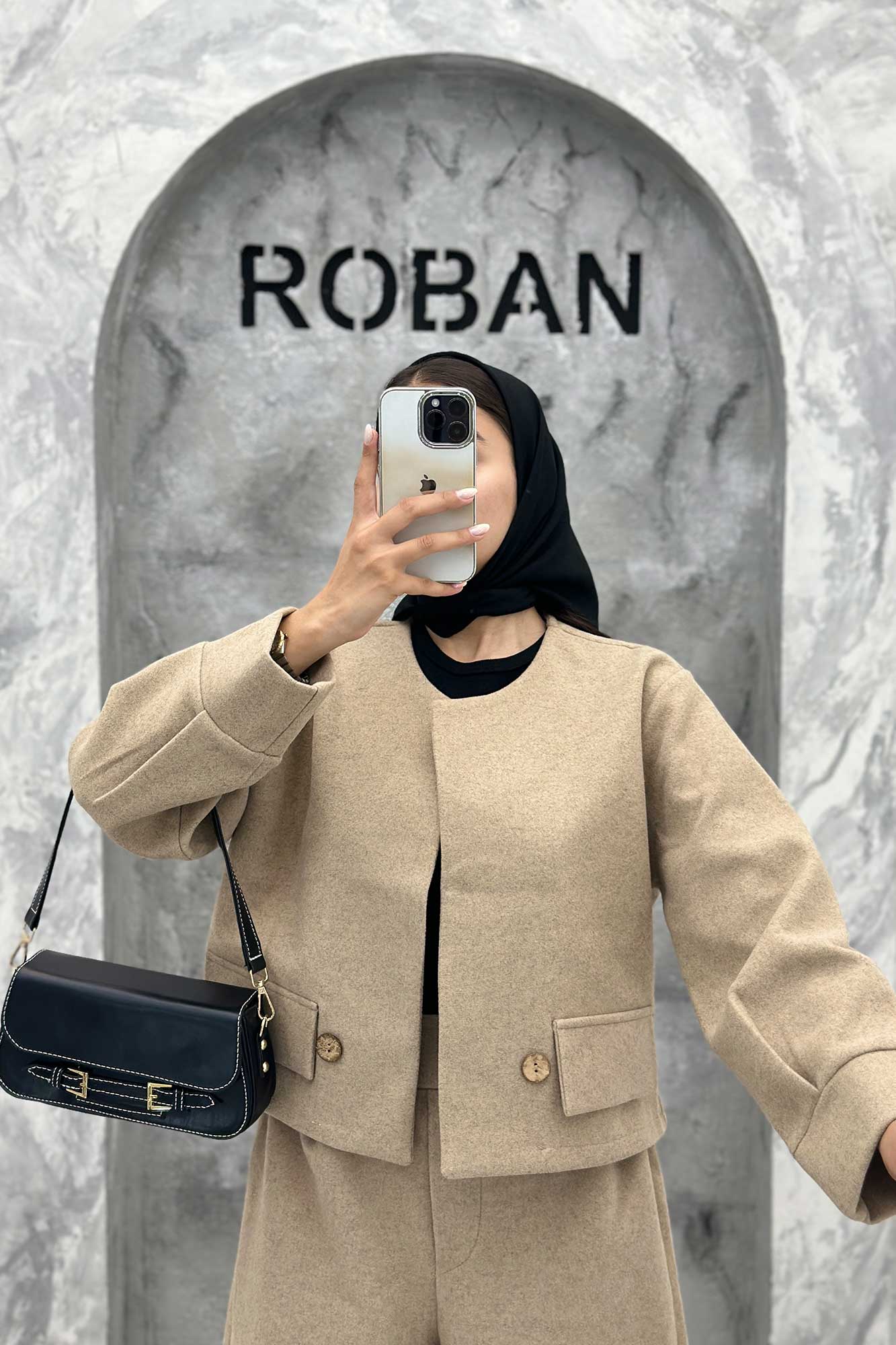 ست کت و شلوار بگ فوتر دکمه چوبی