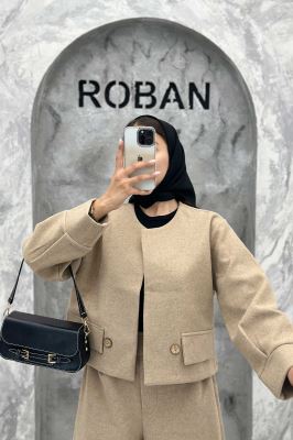 ست کت و شلوار بگ فوتر دکمه چوبی