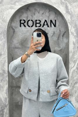 ست کت و شلوار بگ فوتر دکمه چوبی