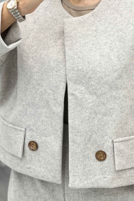 ست کت و شلوار بگ فوتر دکمه چوبی