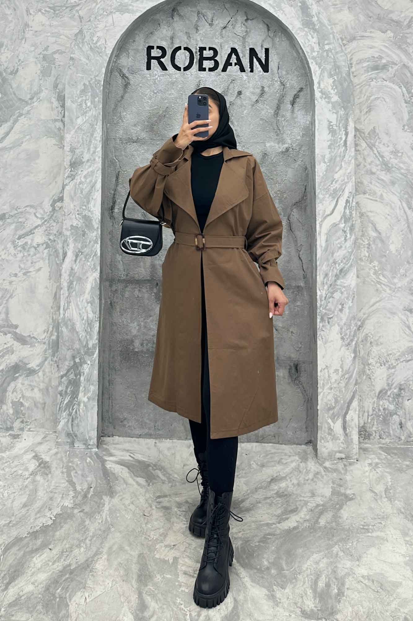 بارانی پشت چهارخانه کتان زارا