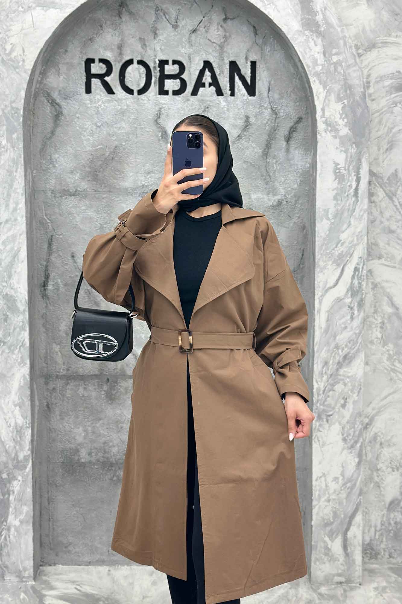 بارانی پشت چهارخانه کتان زارا