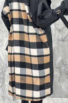 بارانی پشت چهارخانه کتان زارا