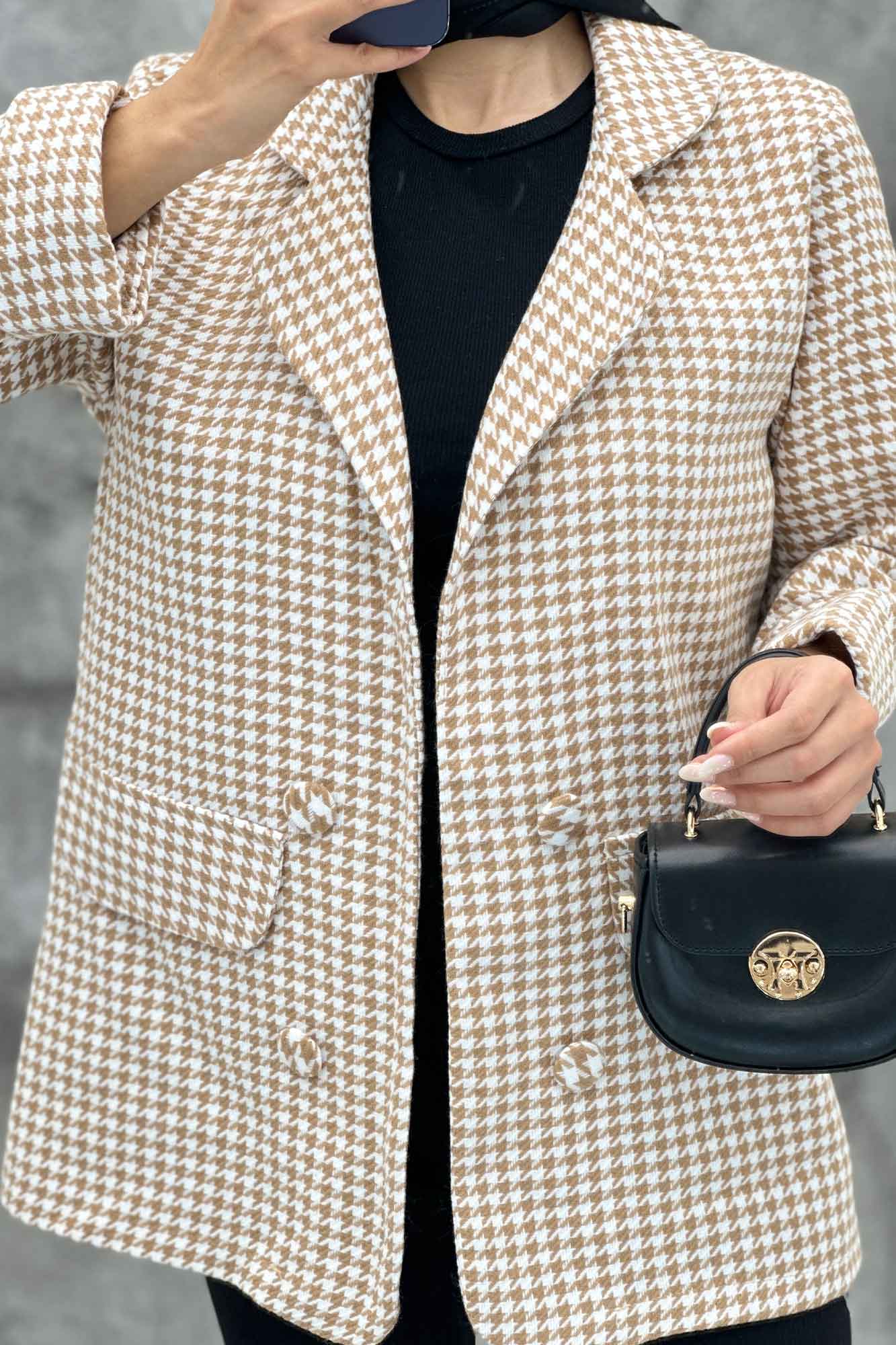 کت یقه ب ب پیچازی دو جیب نما