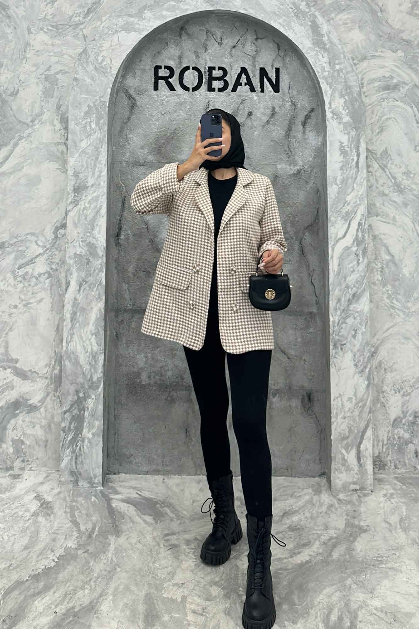 کت یقه ب ب پیچازی دو جیب نما