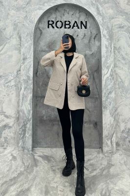 کت یقه ب ب پیچازی دو جیب نما