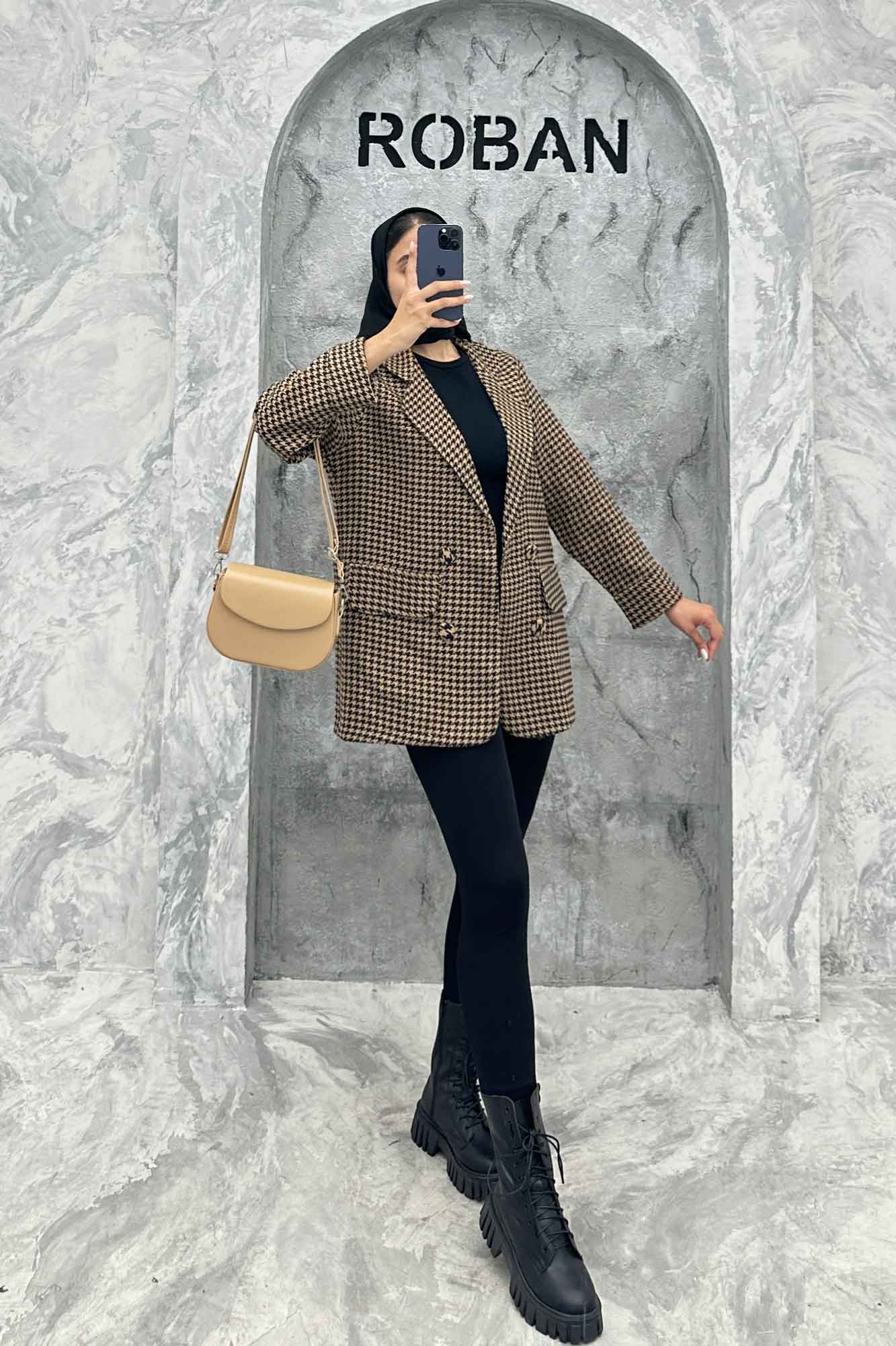 کت یقه ب ب پیچازی دو جیب نما