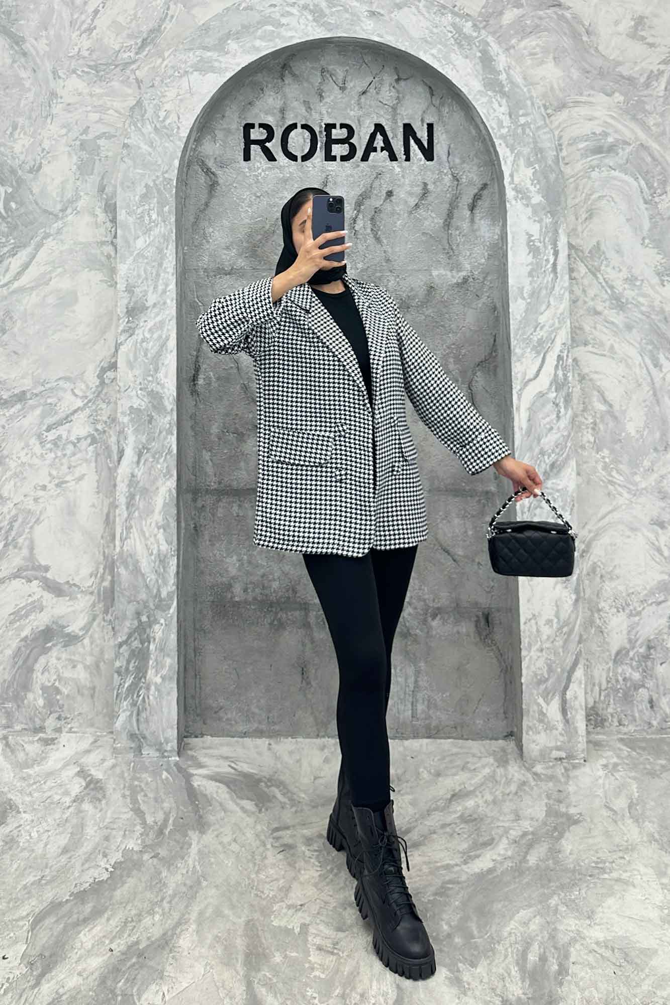 کت یقه ب ب پیچازی دو جیب نما