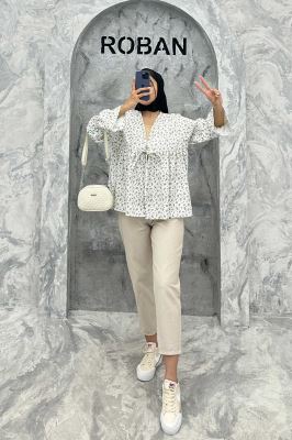 مانتو بنددار گل گچی مخمل