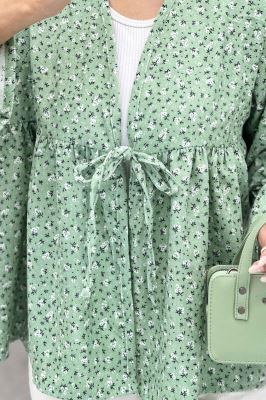 مانتو بنددار گل گچی مخمل