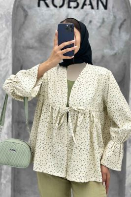 مانتو بنددار گل گچی مخمل