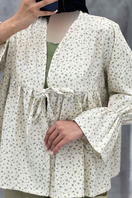 مانتو بنددار گل گچی مخمل