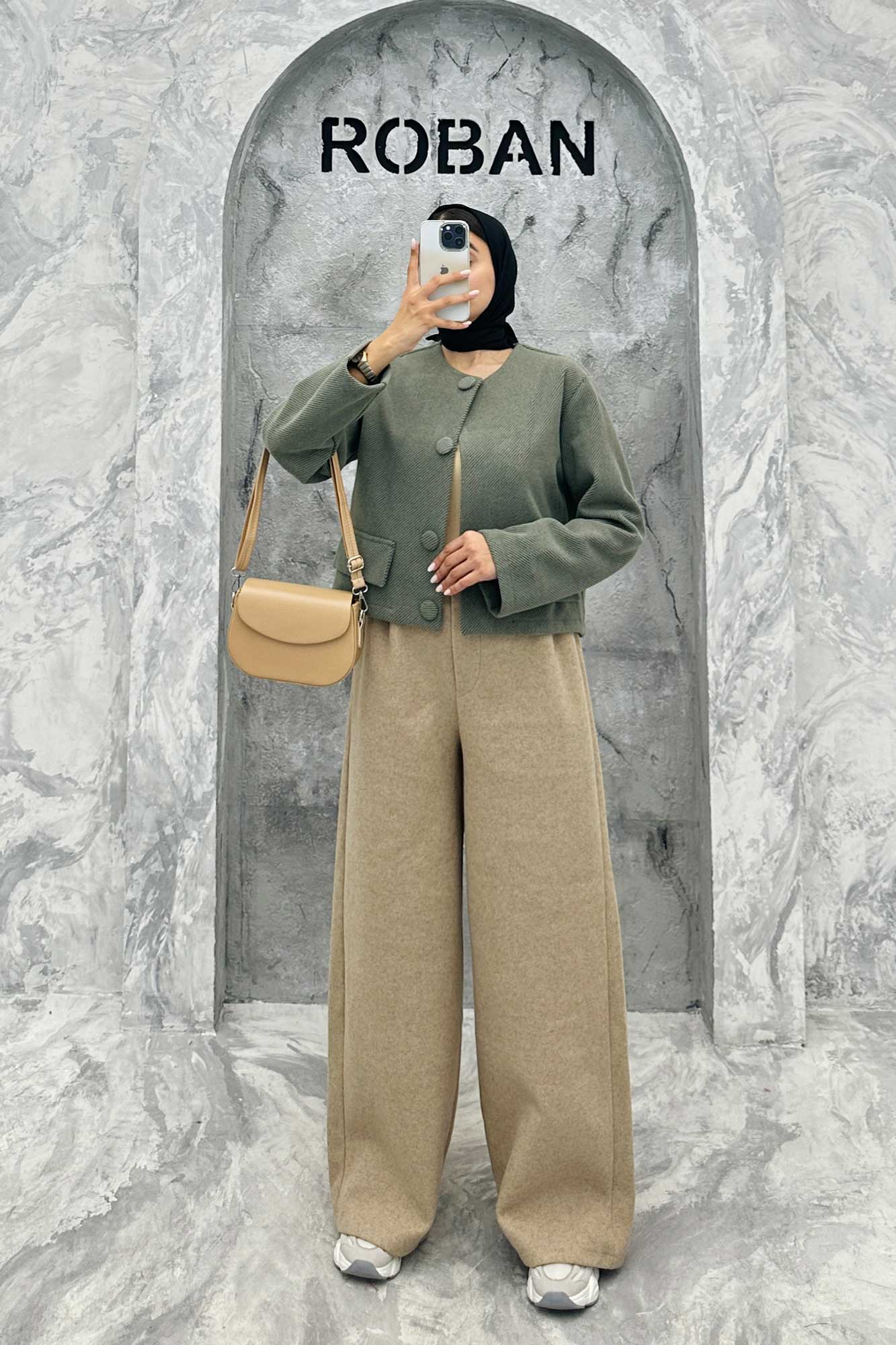 کت فوتر کجراه دکمه پارچه ای