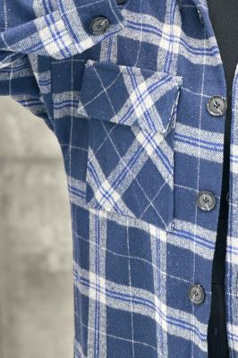 پالتو فوتر چهارخانه بغل چاک دو جیب پاکتی