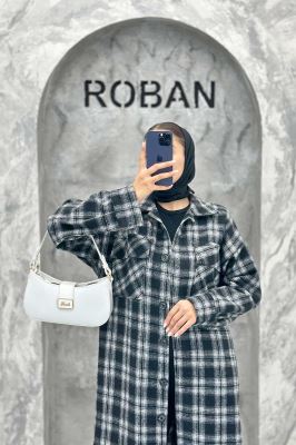 پالتو فوتر چهارخانه بغل چاک دو جیب پاکتی