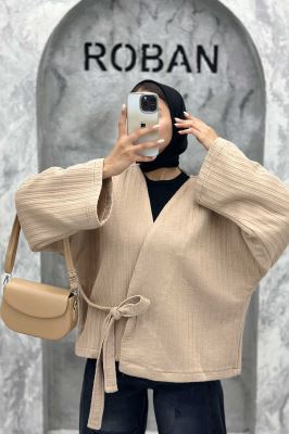 کت فیتیله بنددار کویین