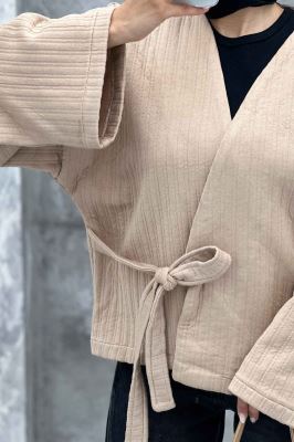 کت فیتیله بنددار کویین