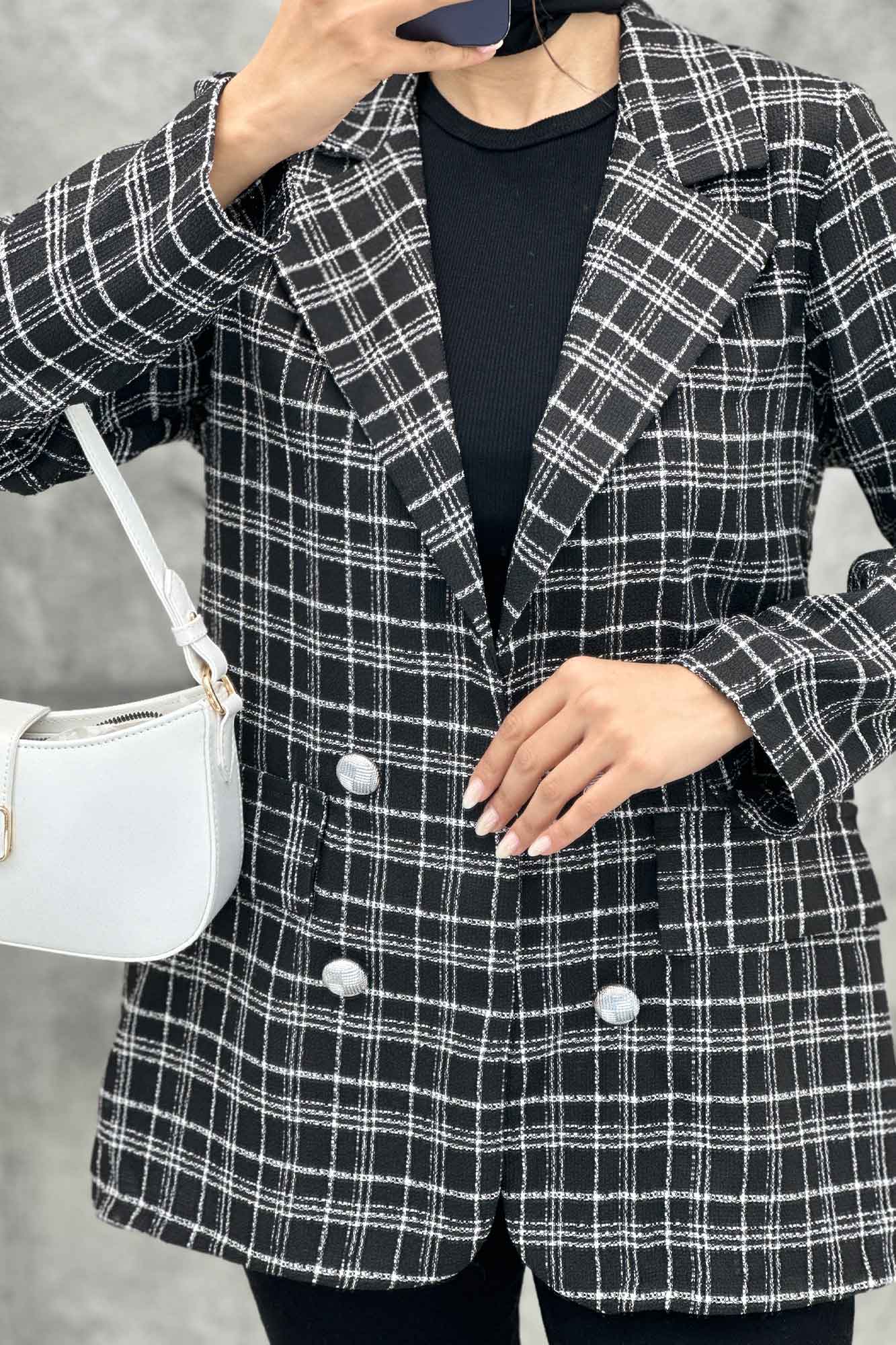 کت دو جیب نما بافت شنل طرح ریما