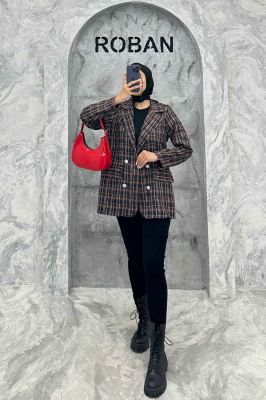 کت دو جیب نما بافت شنل طرح ریما