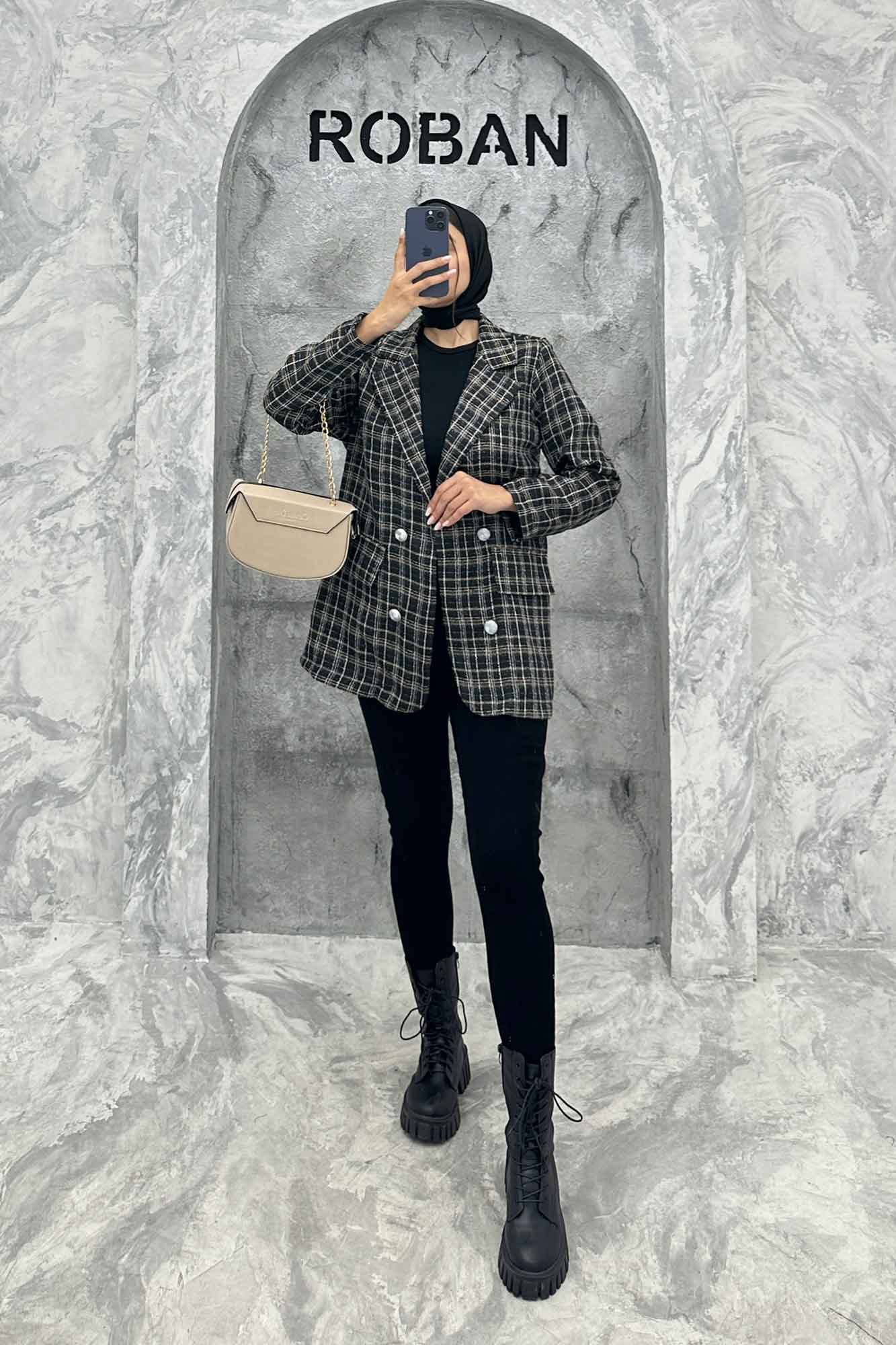 کت دو جیب نما بافت شنل طرح ریما