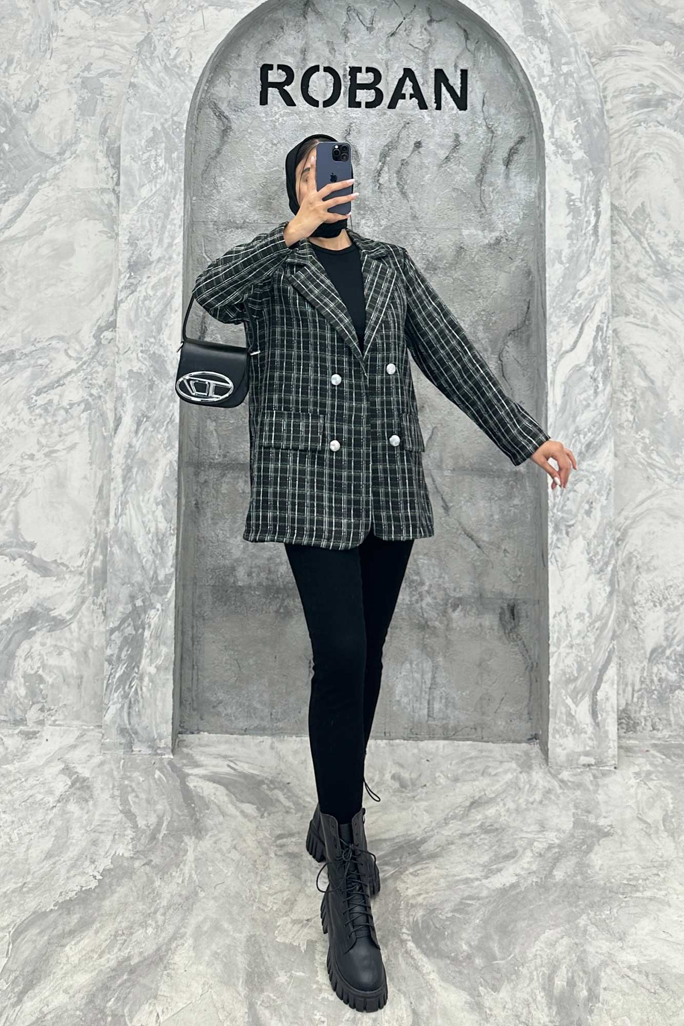 کت دو جیب نما بافت شنل طرح ریما