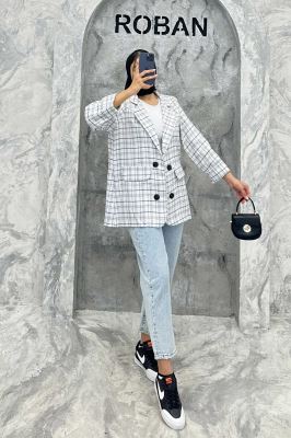 کت دو جیب نما بافت شنل طرح ریما