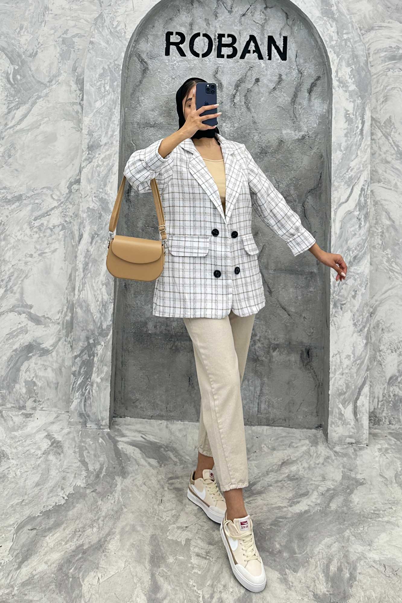 کت دو جیب نما بافت شنل طرح ریما