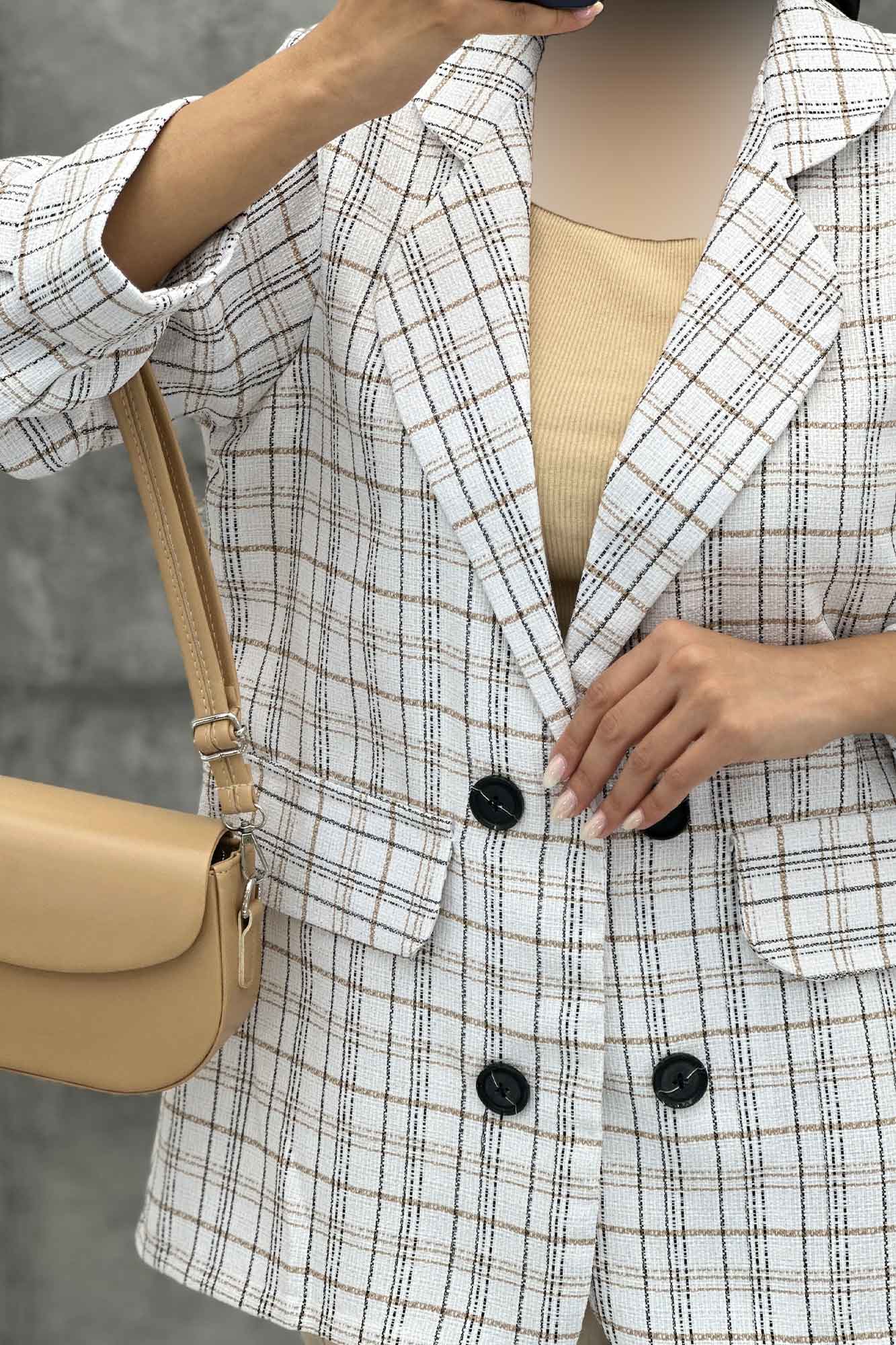 کت دو جیب نما بافت شنل طرح ریما