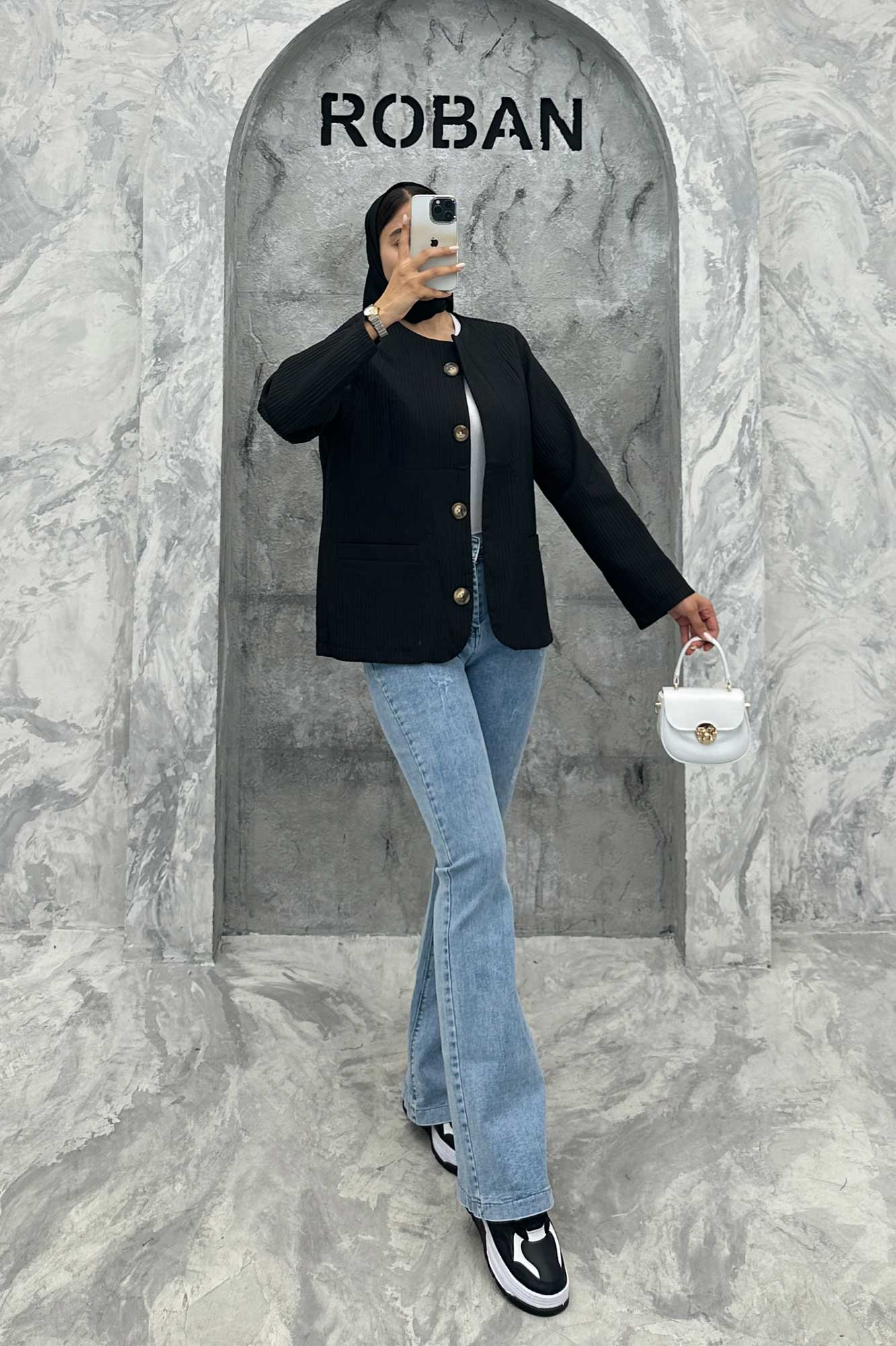 کت یقه گرد پیلیسه آستر دار