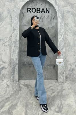 کت یقه گرد پیلیسه آستر دار