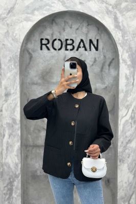 کت یقه گرد پیلیسه آستر دار