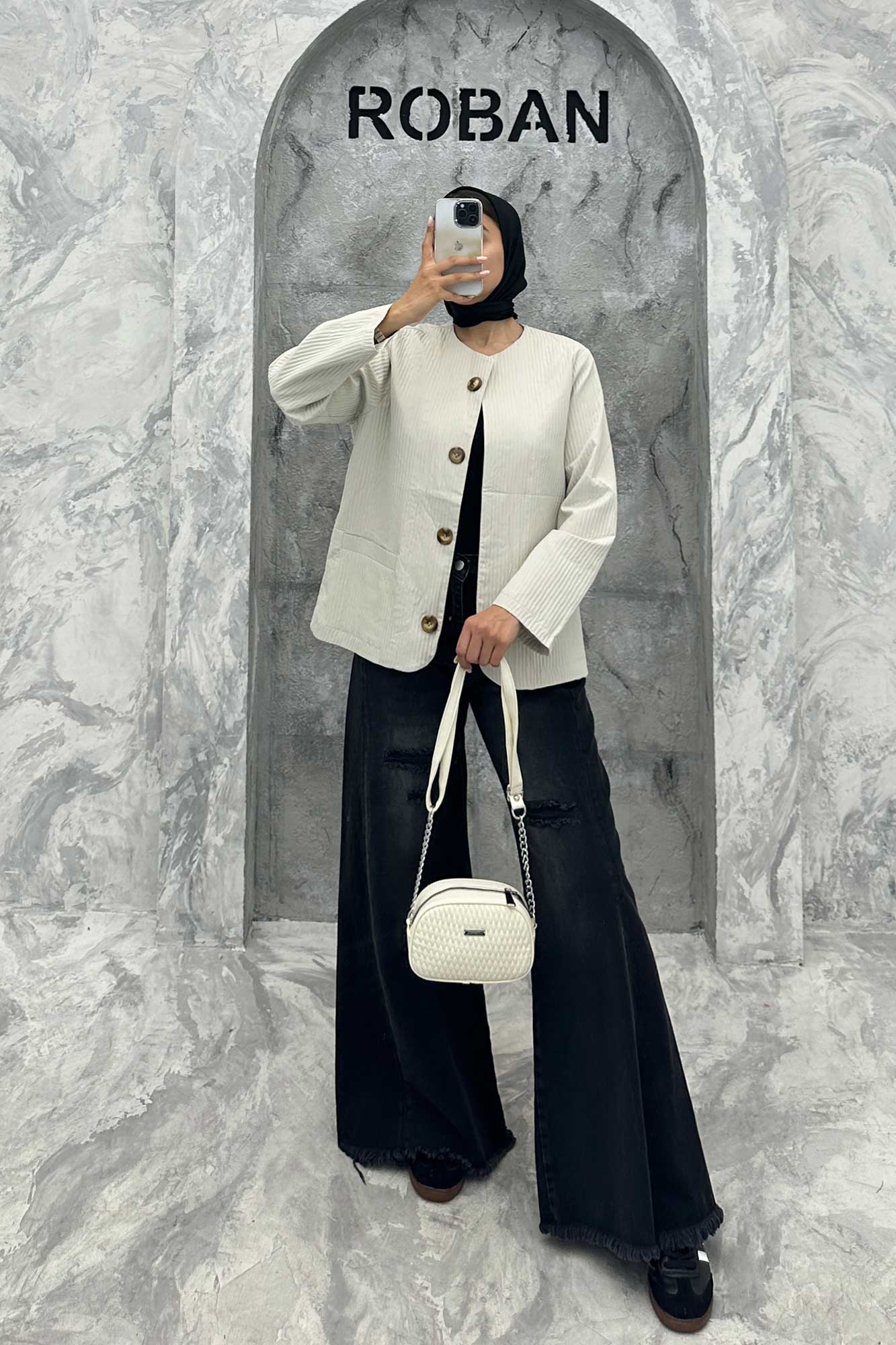 کت یقه گرد پیلیسه آستر دار