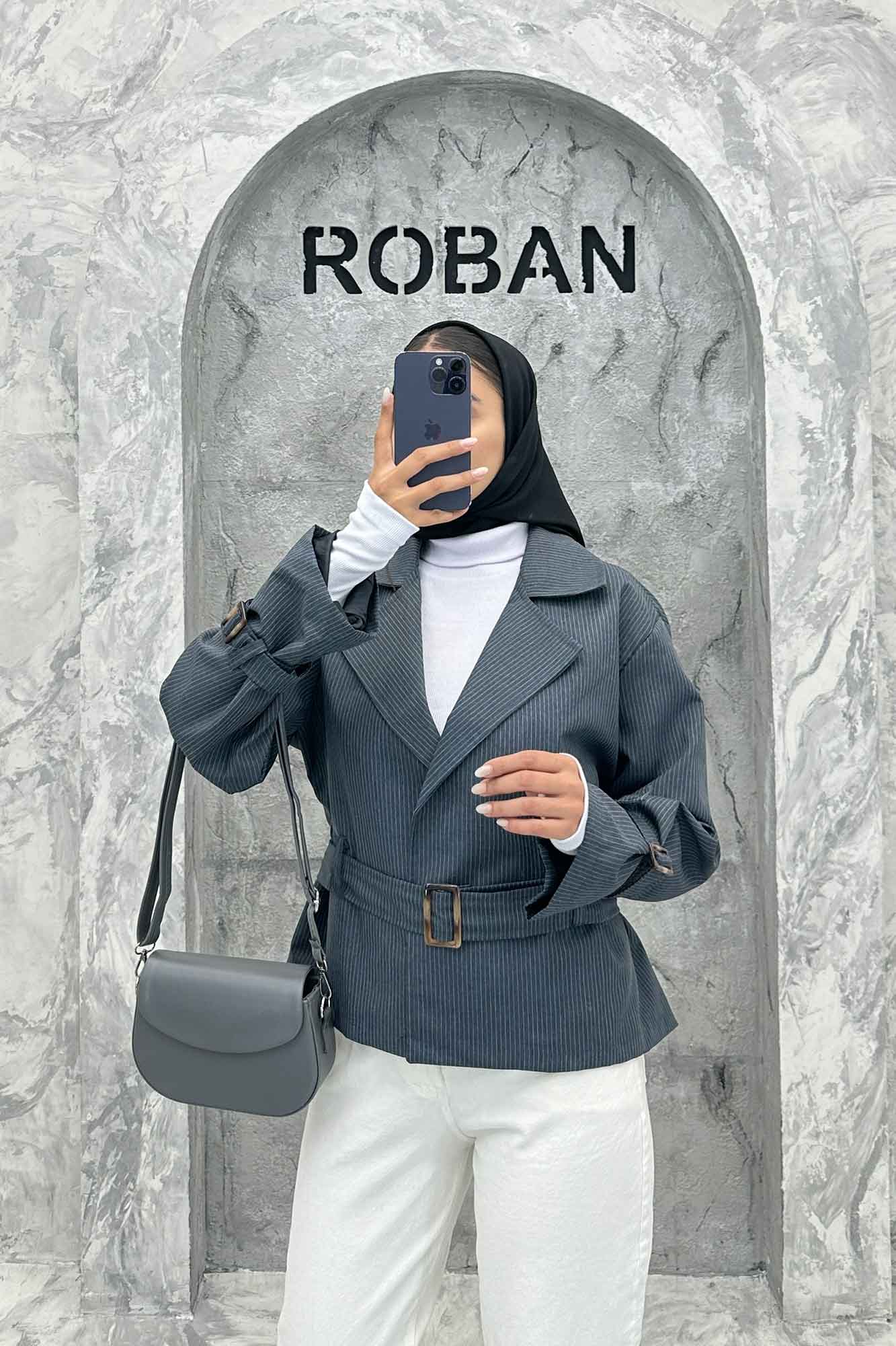 کت دیپلمات آستر دار کمربندی