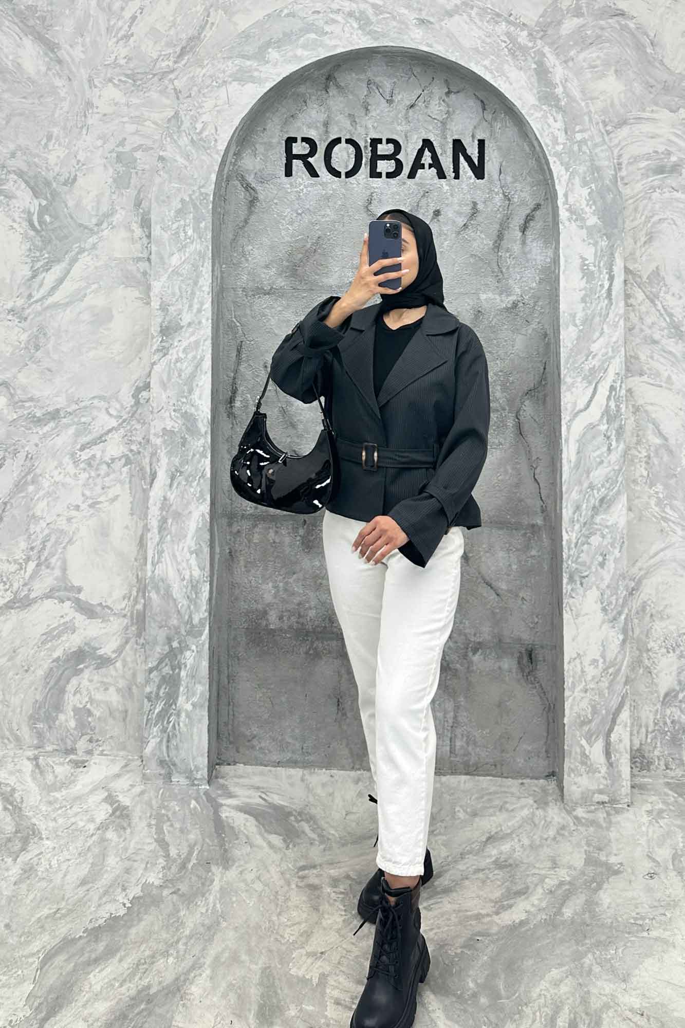 کت دیپلمات آستر دار کمربندی