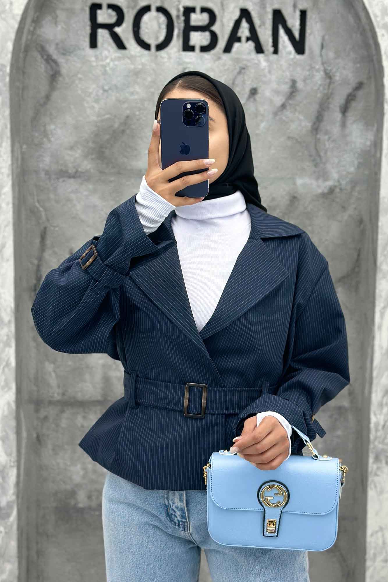 کت دیپلمات آستر دار کمربندی