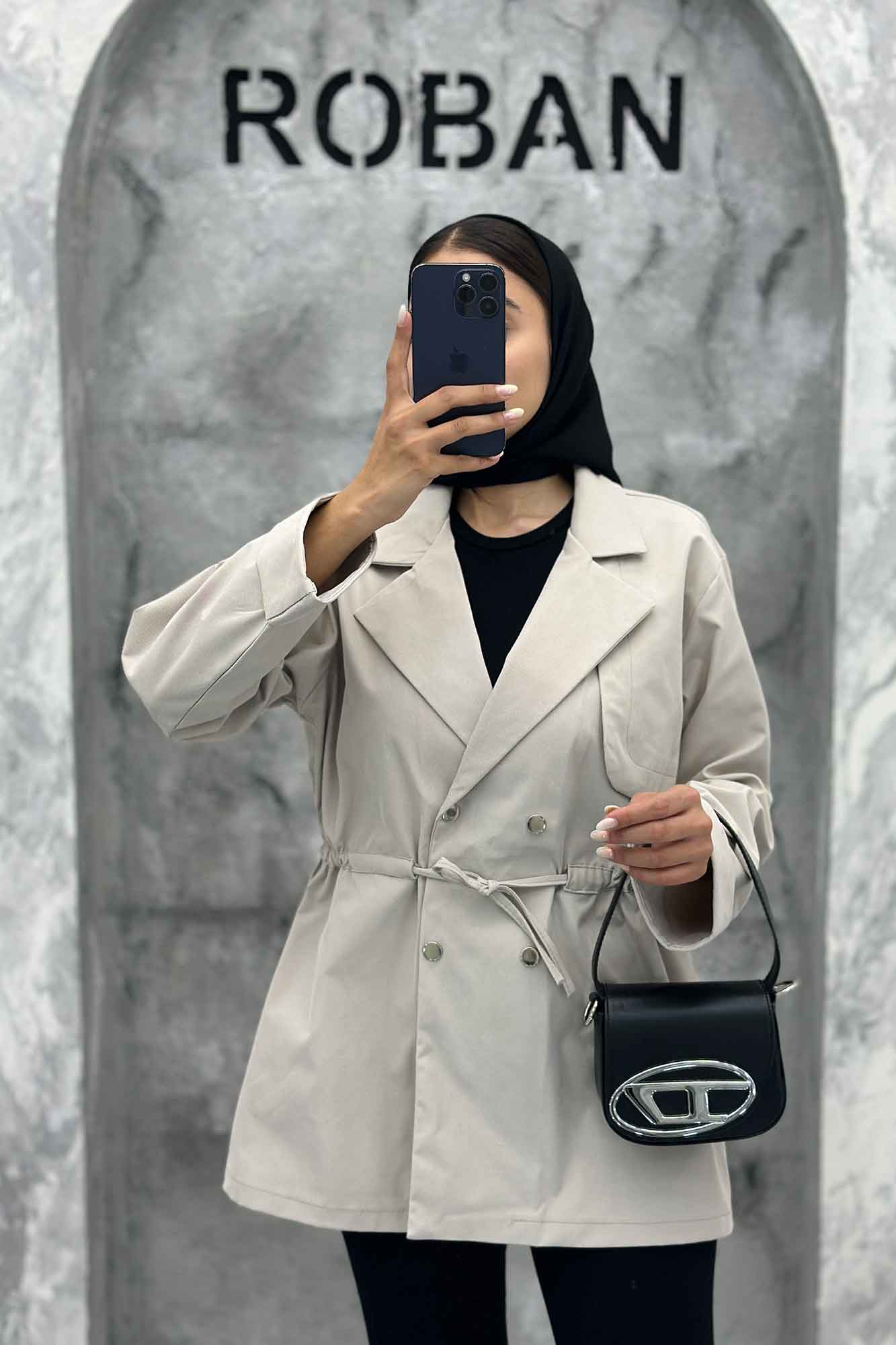 ترنچ کت کمرگت دار کتان زارا