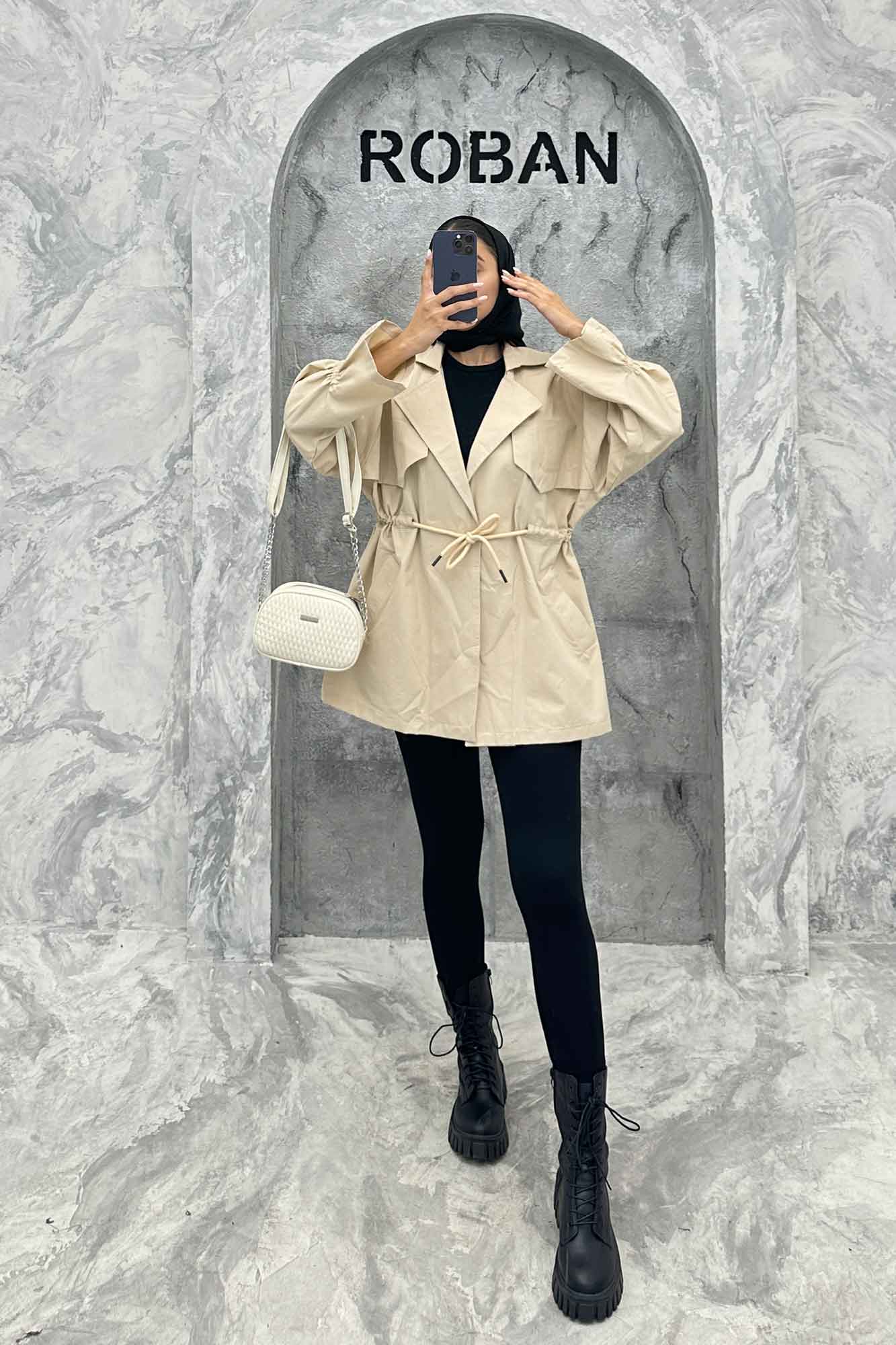 ترنچ کت آستین کش کتان زارا