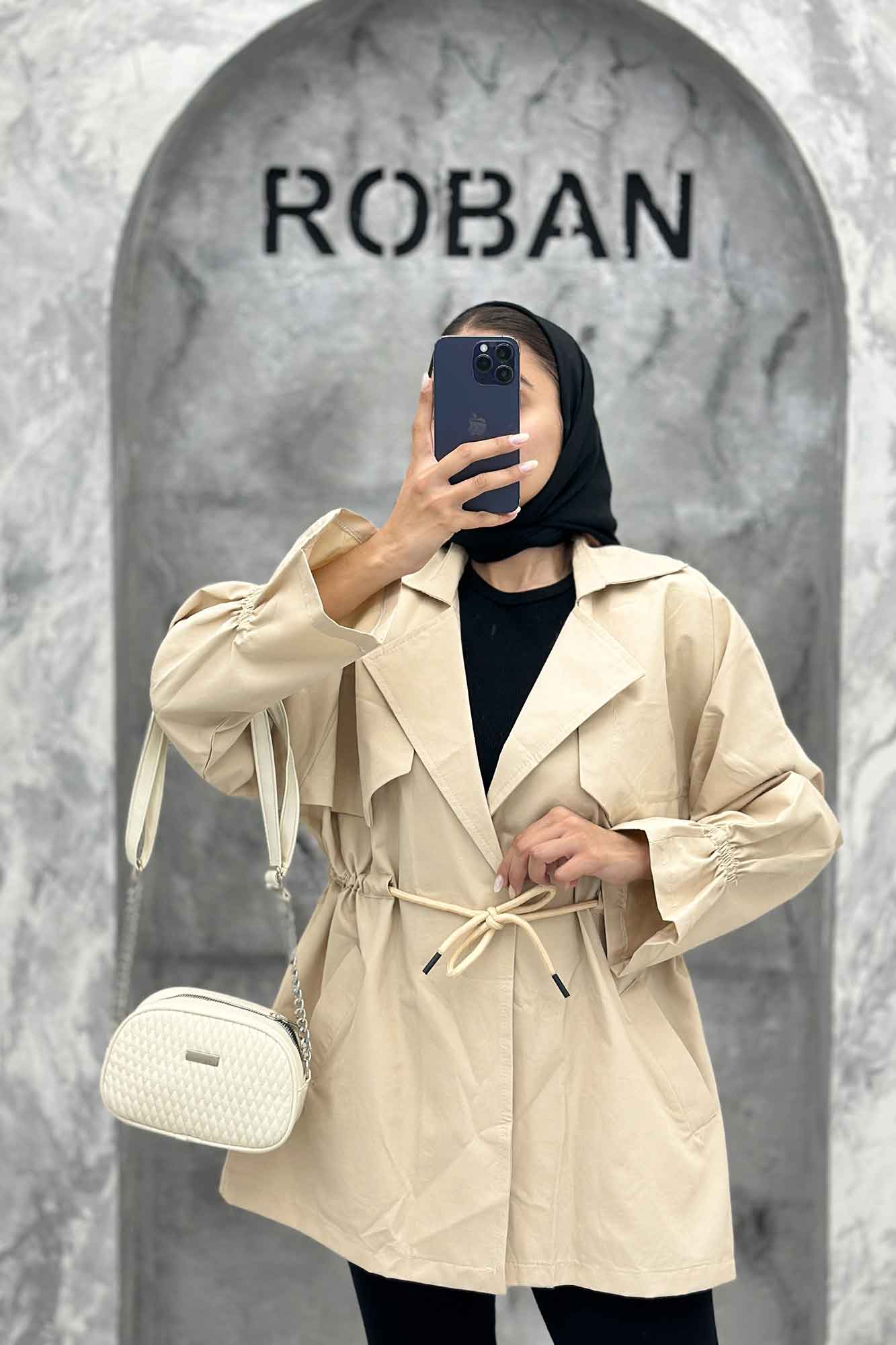 ترنچ کت آستین کش کتان زارا