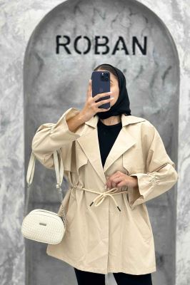 ترنچ کت آستین کش کتان زارا