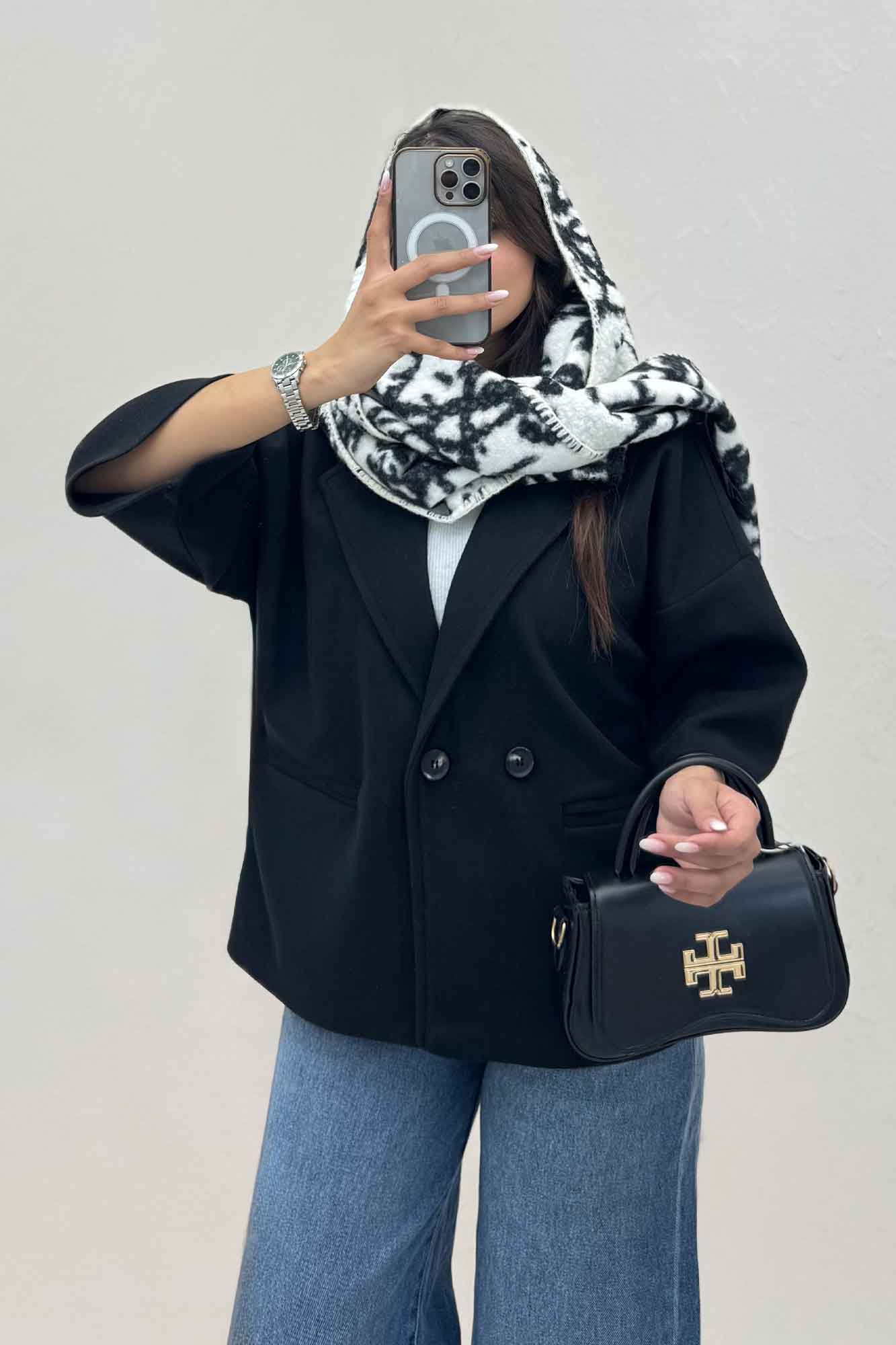 کت آستین سه رب فوتر دو دکمه