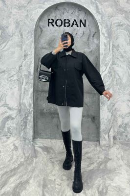 مانتو پاییزه دو جیب پاکتی دکمه زاماک