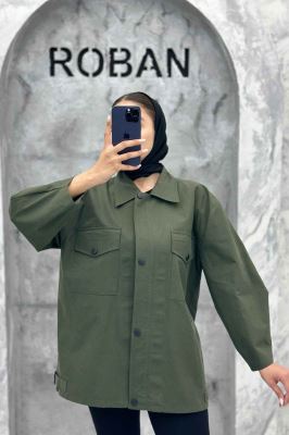 مانتو پاییزه دو جیب پاکتی دکمه زاماک