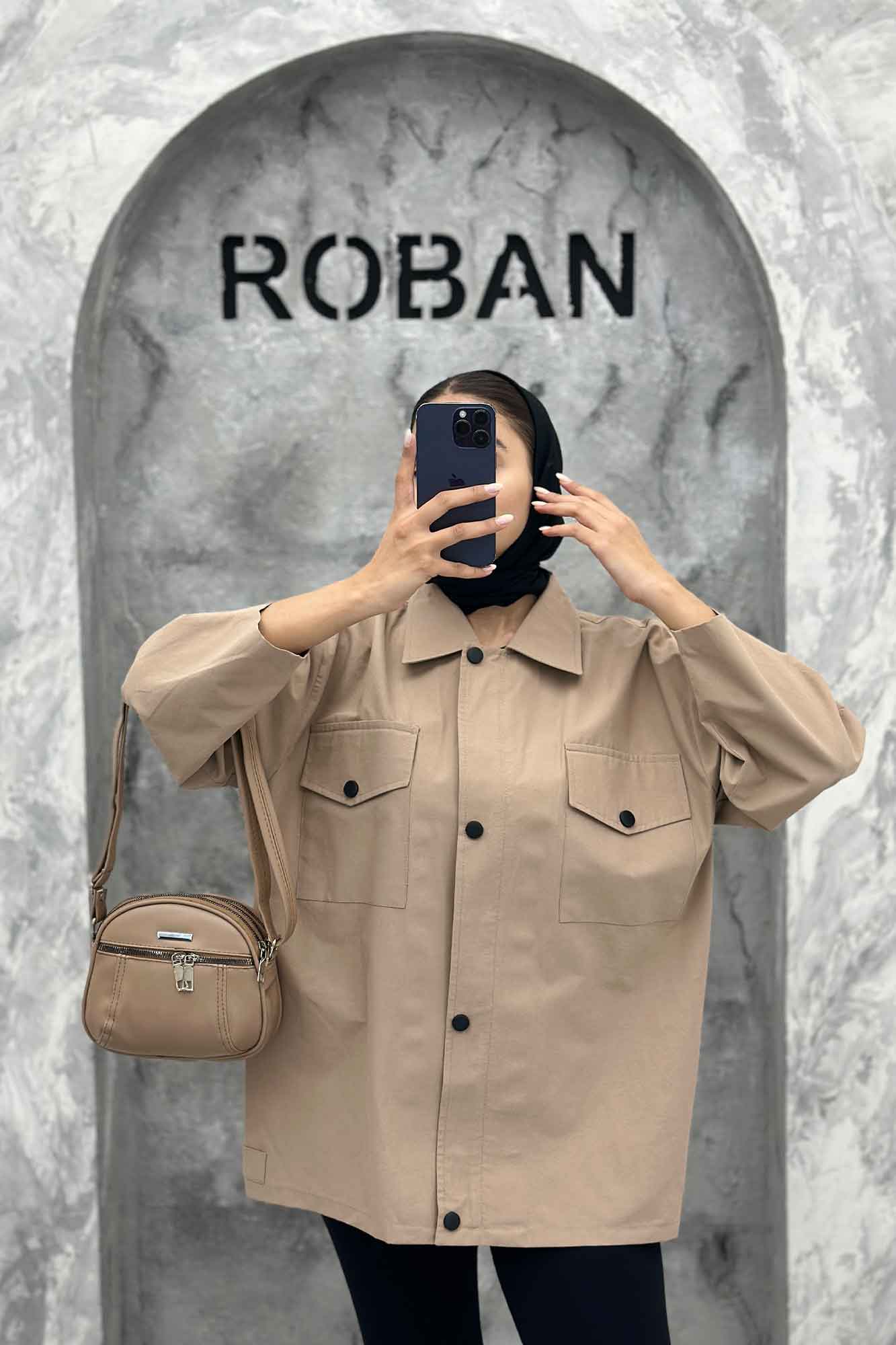 مانتو پاییزه دو جیب پاکتی دکمه زاماک