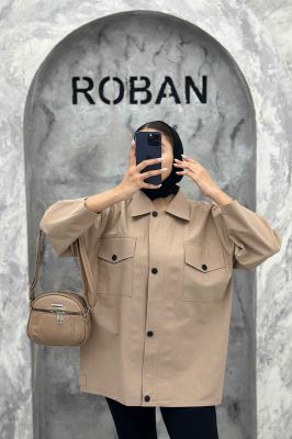 مانتو پاییزه دو جیب پاکتی دکمه زاماک