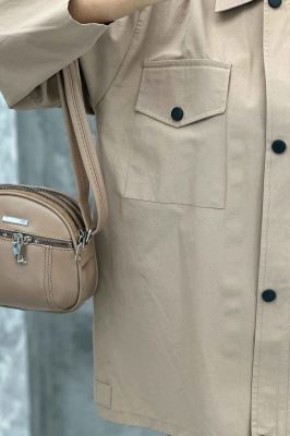 مانتو پاییزه دو جیب پاکتی دکمه زاماک