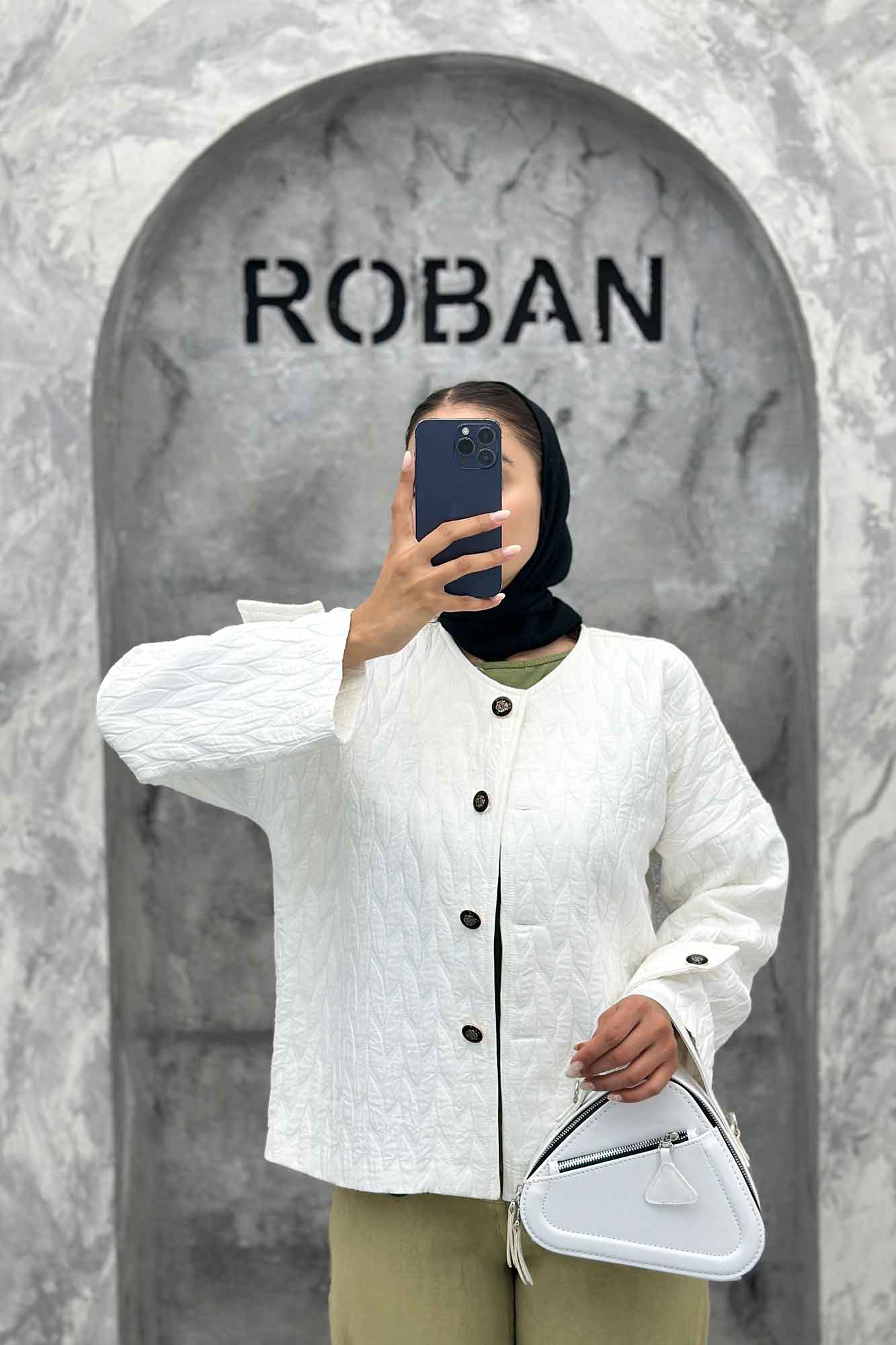 کت فریال برگی یقه گرد